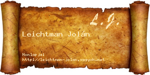 Leichtman Jolán névjegykártya